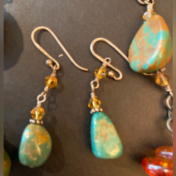 Silpada Turquoise, Jasper and Amber Necklace and earrings - Picture 2 of 6